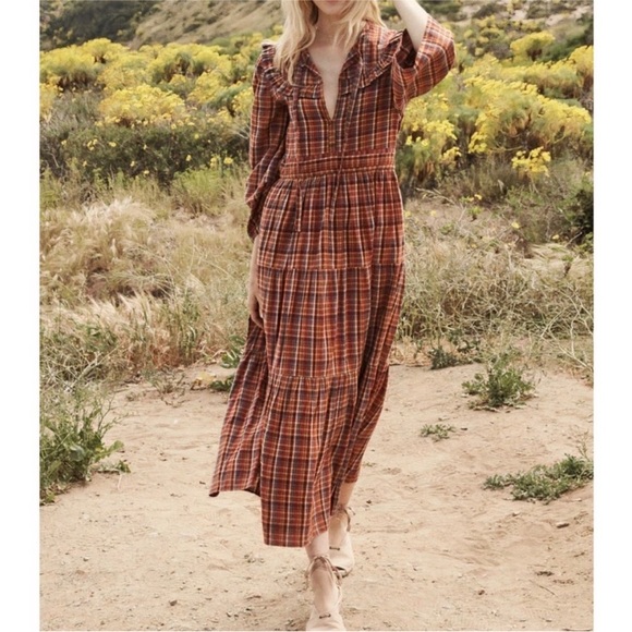 Doen Brown Plaid Dress - Picture 3 of 9
